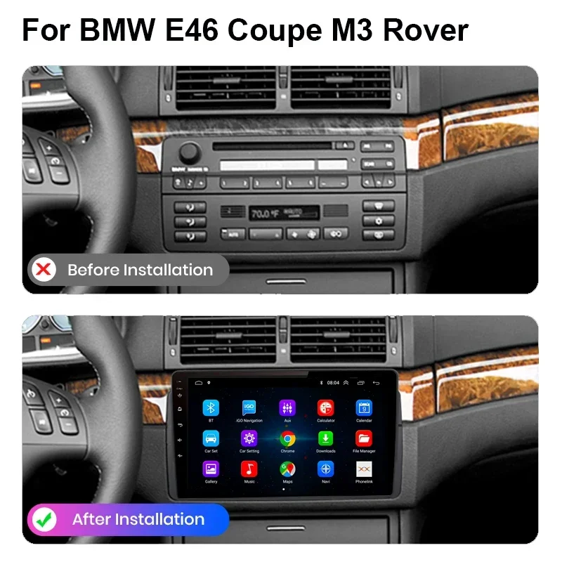 Android 13 CarPlay Auto Радио для BMW E46 M3 318/320/325/330/335 4G Автомобильная мультимедийная