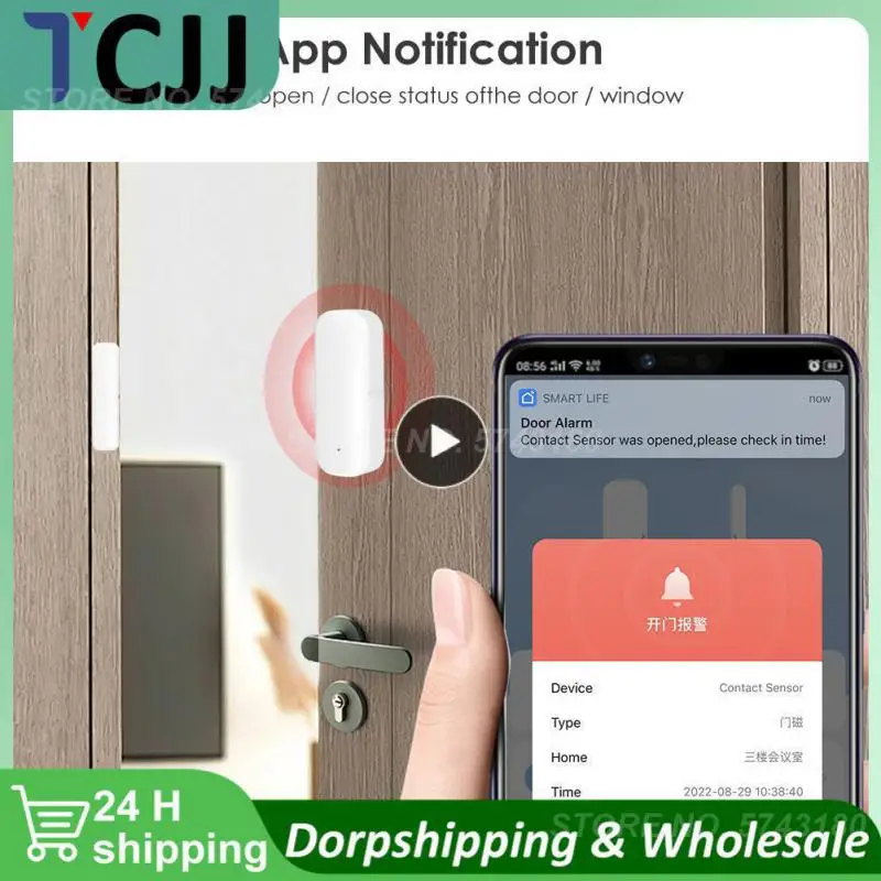 

1~10PCS Smart Door Open/closed Detectors Independent Magnetic App Control Window Sensor Smart Life App Tuya Wifi Smart Life Wifi