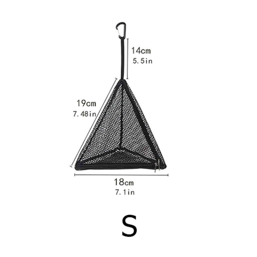 

S/M/L Outdoor Drying Net Bag PVC Triangle Foldable Grid Drain Breathable With Hook Camping Home Picnic Hanging Dry Storage Bag
