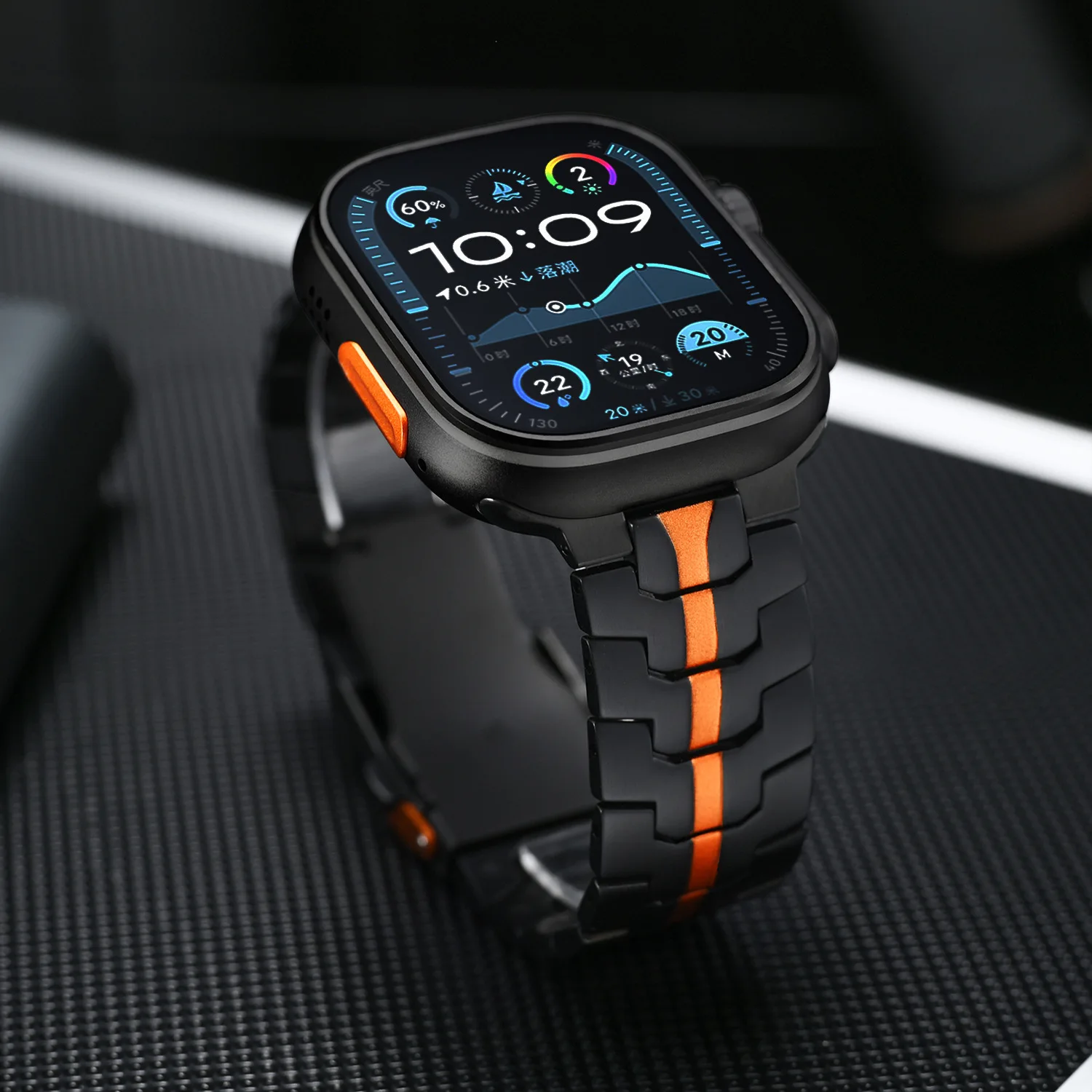 Фото Ультра 2 титановый цветной ремешок для Apple Watch 49 мм 46 мм 45 мм 44 мм 42 мм Металлический ремешок для iWatch 10 9 8 7 SE Браслет из нержавеющей стали №3