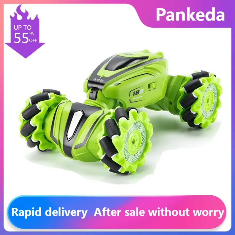 

1:18 RC Stunt Twist Car JF02 2.4G Remote Control Off-road Climbing Car Gesture Sensor Watch 4WD Drift RC Cars LED Light Kids Toy