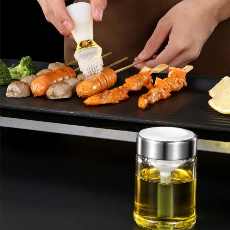 

Kitchen Silicone Oil Brush with Bottle Baking Barbecue Grill Oil Brush Dispenser Pastry Steak Oil Brushes Kitchen Tools for BBQ