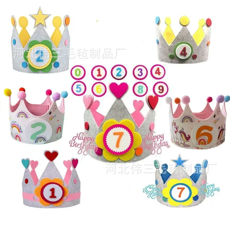 Украшения для вечеринок Радужный единорог фетровая удобная детская шапка на