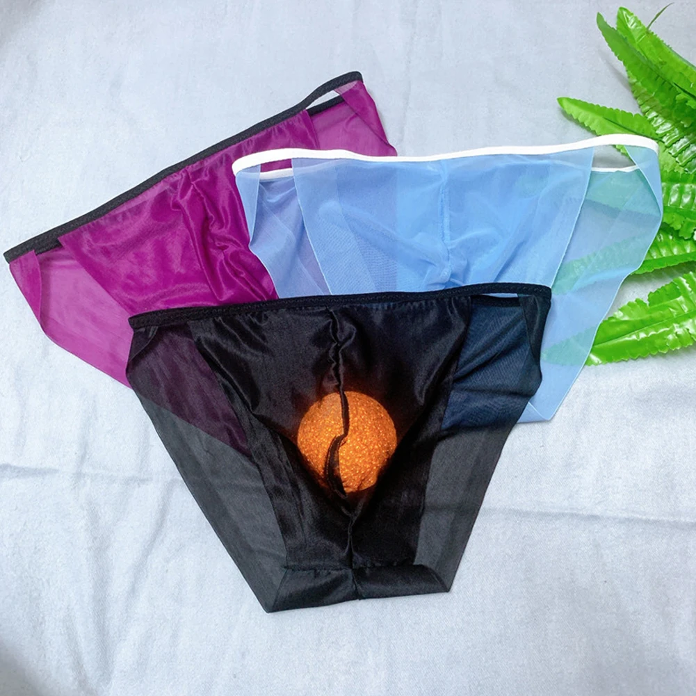 

New Men Sexy Seamless Mesh Sheer G-string Briefs Ultra-thin Low Rise Thong Underwear See-Through Bulge Pouch Panties Lingerie