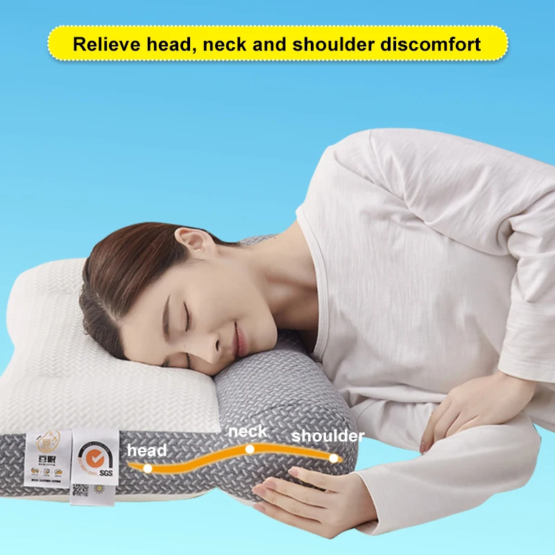 

Sleeping Soybean Fibre Pillow Protect Cervical Vertebra Pillows Neck Pain Ergonomic Orthopedic Pillows For Side Back Home Decor
