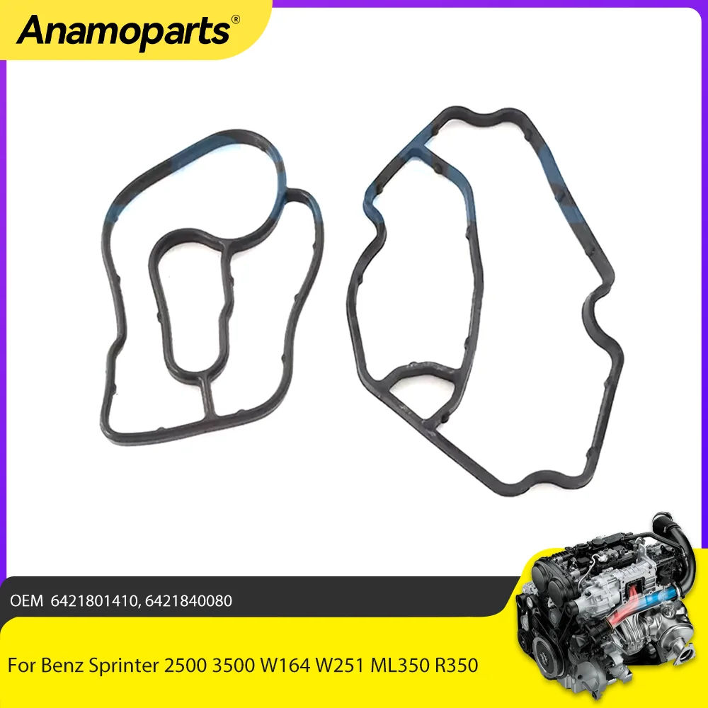 

Детали двигателя, комплект прокладок корпуса масляного фильтра, подходит для 2.1 3.0 L OM642 для Mercedes-Benz W164 W251 Dodge Sprinter 2500 2.1L 3.0L Diesel
