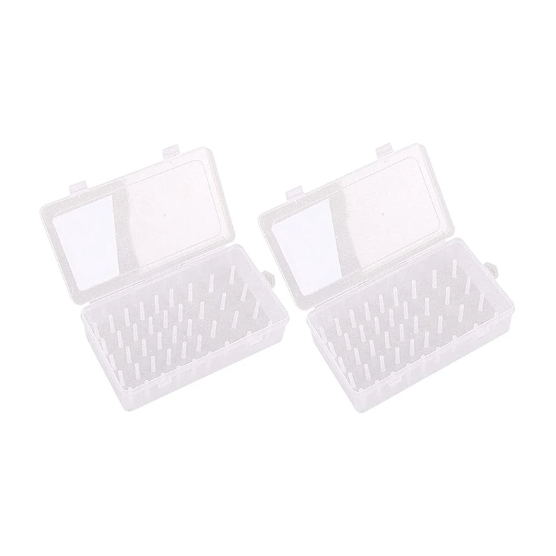 

2 Pieces Bobbin Case, Plastic Sewing Thread Storage Box, Jewelry Box Organizer Container Spools Holder 42 Slots
