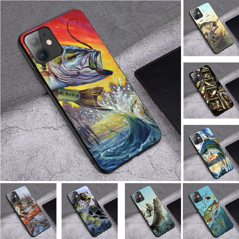 

Case for Huawei Y8P NOVA 3i P30 Lite 2i Y6P Y7 Prime Y7A Y9 Honor 20 5T Y6 Cases Cover Hunting Fishing art fish