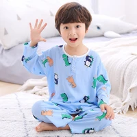 children summer cotton silk pajamas suit girls mid thin cartoon boys tracksuit infant baby pajamas air conditioned clothing 2pic
