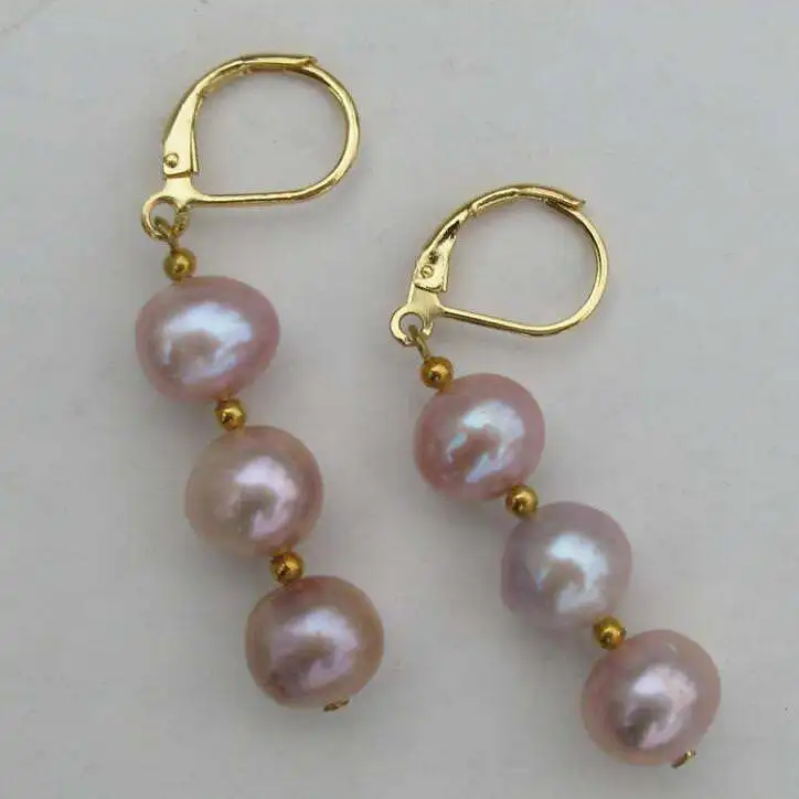 Великолепная пара натуральных невероятных сережек с розовым фиолетовым