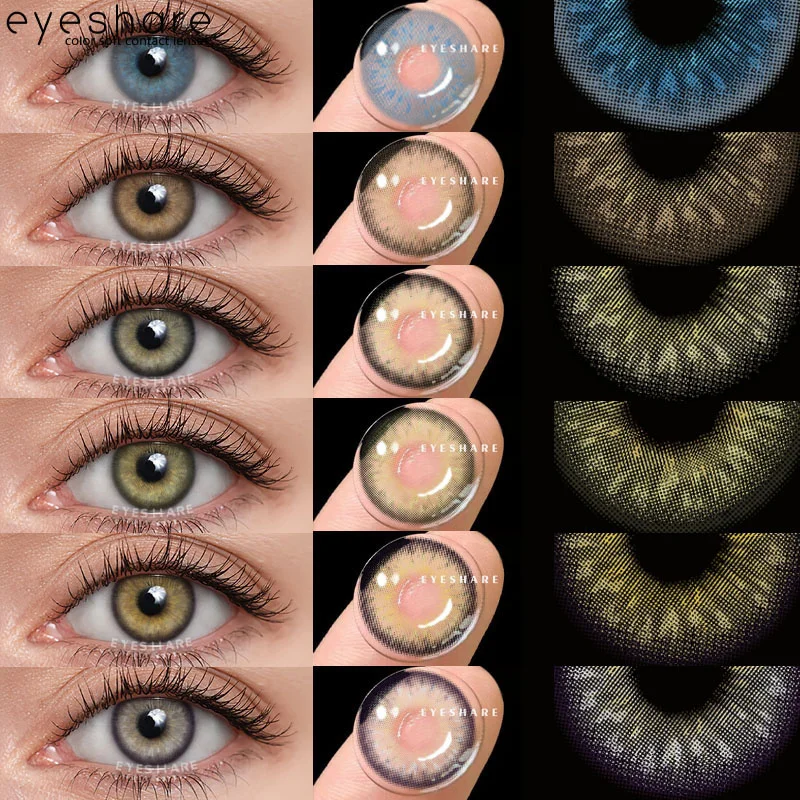 

1 пара цветных контактных линз EYESHARE для глаз, разноцветные линзы ed, натуральные коричневые линзы, красота, модные синие линзы, контактные линзы для зеленых глаз