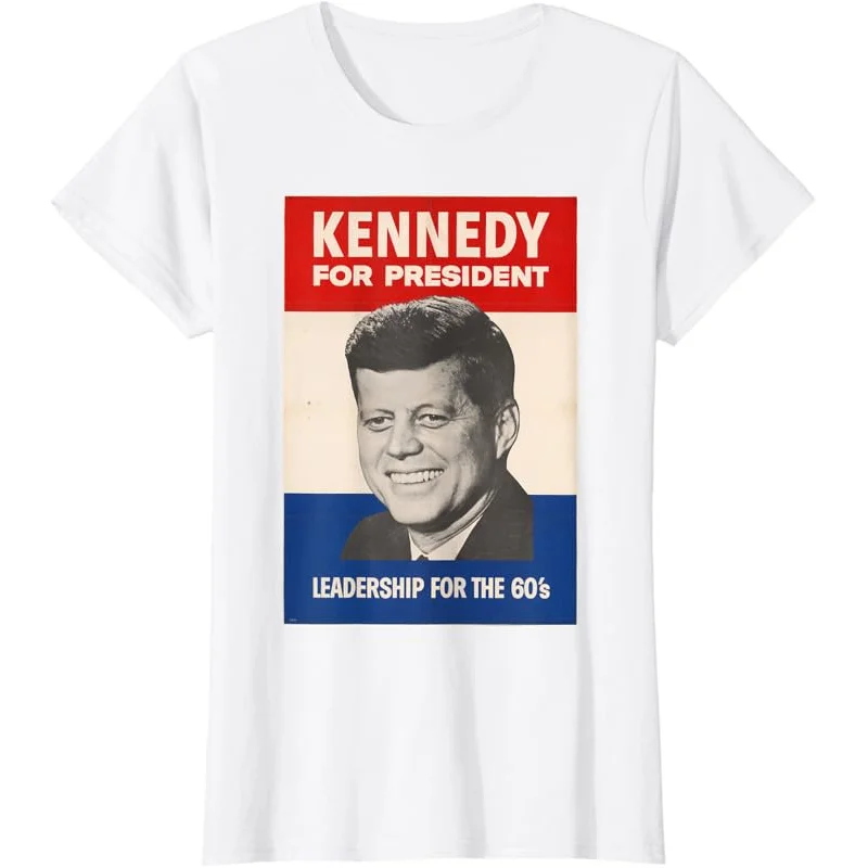 Футболка с рисунком ретро-плаката JFK John F Kennedy for President