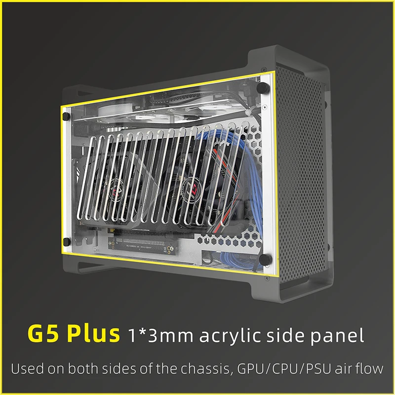 METALFISH Chassis Side Panel Combination For T40/S5/S3/G5 Plus/G5 Plus Water Cooling Includ Acrylic Glass Aluminum Material