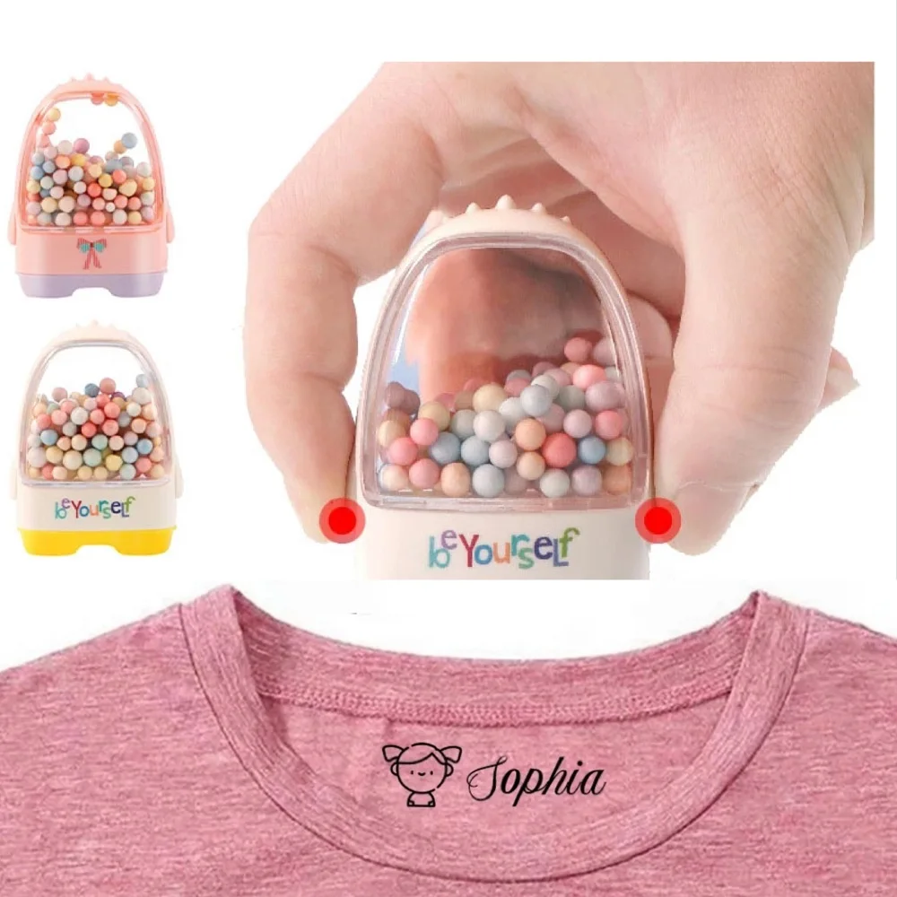 

Colourful Children Stamps Kids Name Seal Custom Student's Name Stamp Kindergarten Clothes Waterproof Sticker Customized Stamp