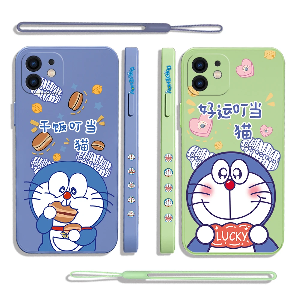 

Cute Doraemon Phone Case For Samsung A81 A53 A50 A12 A22S A52 A52S A51 A72 A71 A32 A22 A20 A30 A21S A11 4G 5G With Lanyard