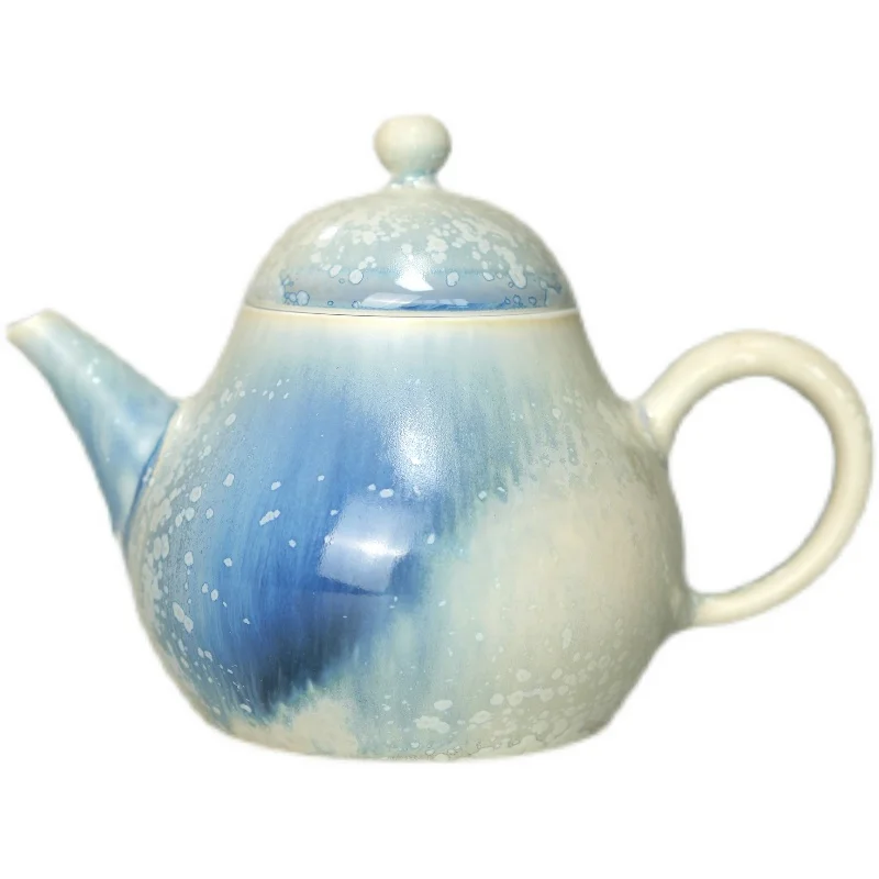Синий горшок с грушей глазурь-трансформер Jingdezhen печь Изысканный мини-чайник