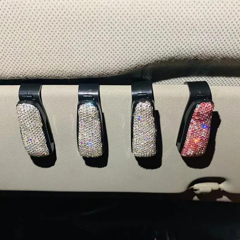 

С алмазным автомобильным солнцезащитным козырьком держатель для очков зажим для солнцезащитных очков многофункциональный зажим для очков Универсальный Автомобильный зажим для очков