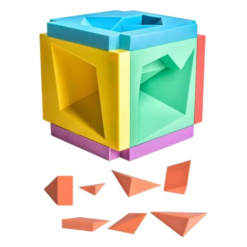 

3D Jigsaw Puzzle Set Tangram Learning Puzzles For Kids Montessori Toy Brain Teasers Toy Montessori Magnet Board For Children