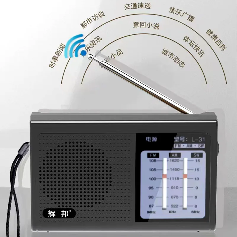 Портативный карманный радиоприемник FM / AW SW с ручной указкой поисковая платформа