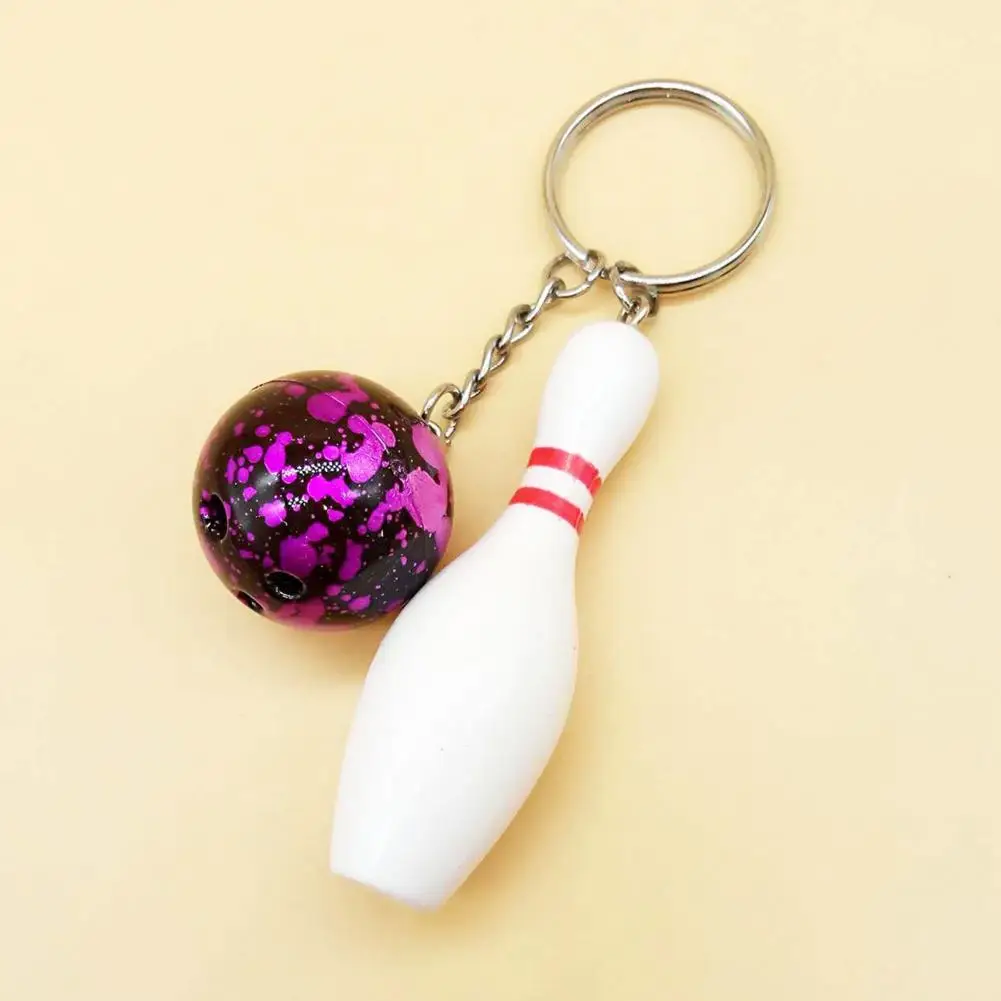 Multipurpose  Cute Realistic Looking Key Holder Keychain PVC Sports Keychain Bowling   for Sports