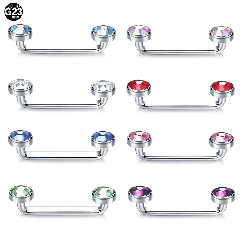 

1 шт., титановая кристаллическая поверхность для пирсинга, 14 г