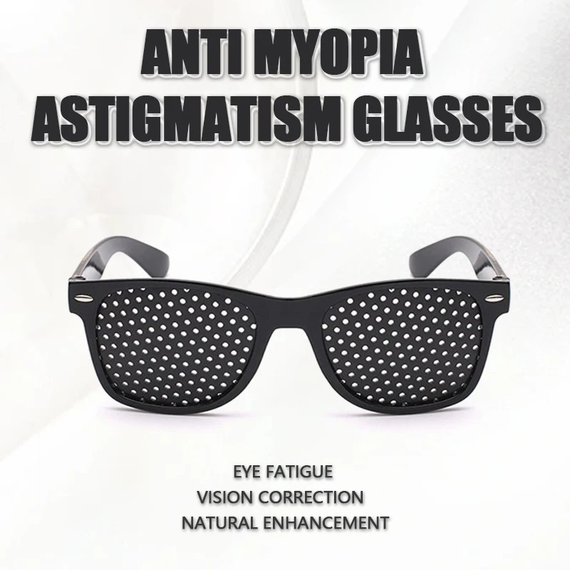 Fashion Relieve Pinhole Glasses Men Corrective Anti-Fatigue Myopia Glasses Reading Black Frame Protector Eyesight Improve Vision images - 6