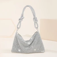 fashion full diamond handbag for lady knot handle rhinestones evening clutch bag luxury new under arm crystal evening bag xa244h