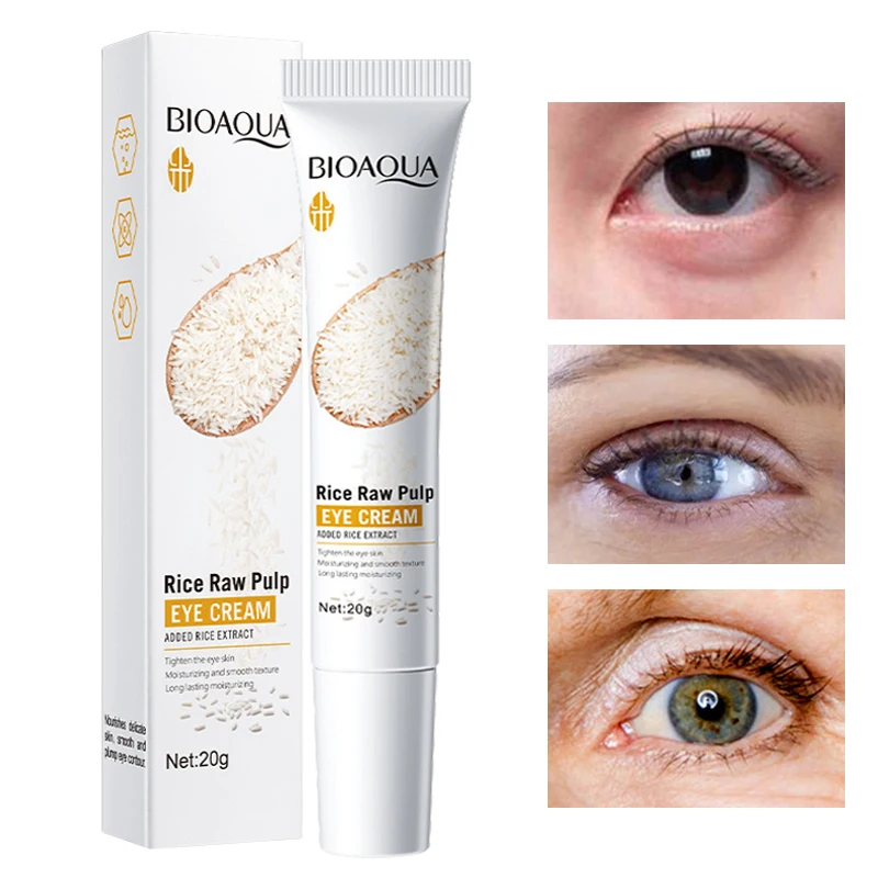 

BIOAQUA White Rice Eye Cream Lighting Eyes Anti Wrinkle Eye Creams Anti Dark Circle Puffiness Anti-Aging Moisturizing Skin Care