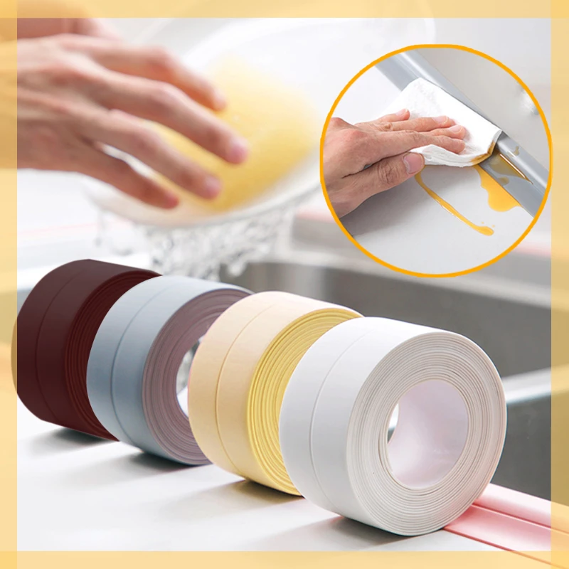 

Shower Sink Bath Sealing Strip Tape Mildew Strip for Bathroom Kitchen Self Adhesive Waterproof Wall Sticker Sink Edge Gap
