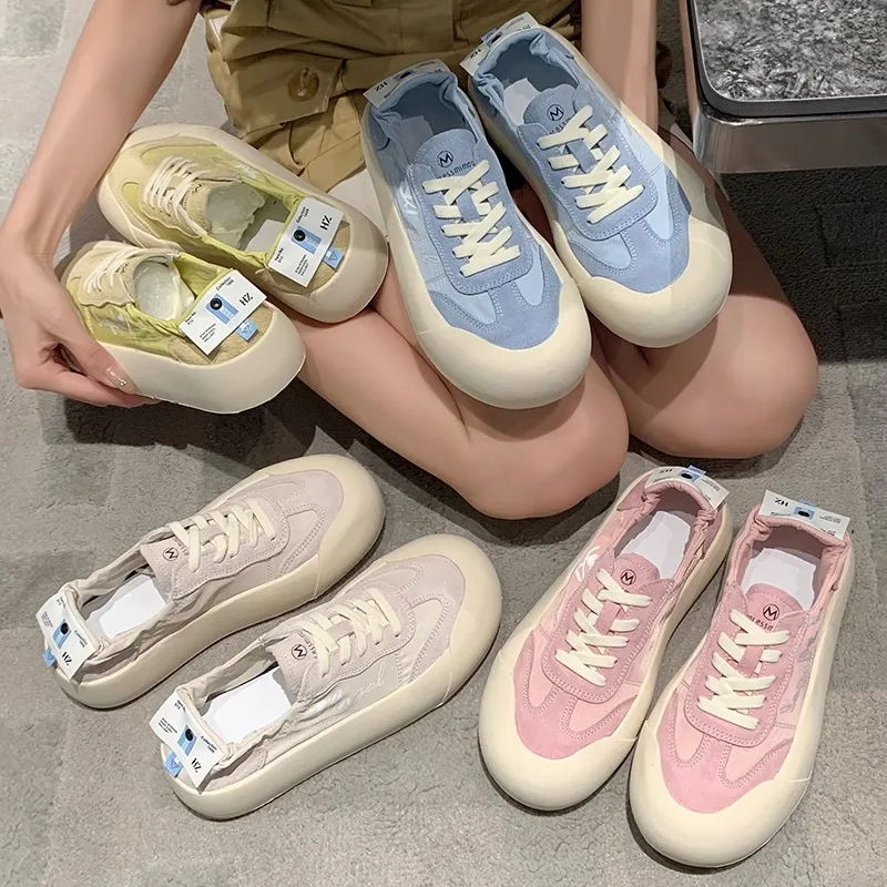 

Korean Shoes Casual Female Sneakers Clogs Platform Round Toe Wedge Basket 2023 Dress Flats Women Modis Small Summer New Creepers