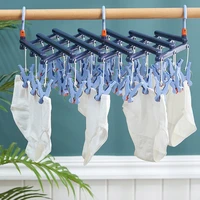 plastic folding multi head clothes drying rack 29 clip socks clip household windproof multi functional clothes drying rack shelf