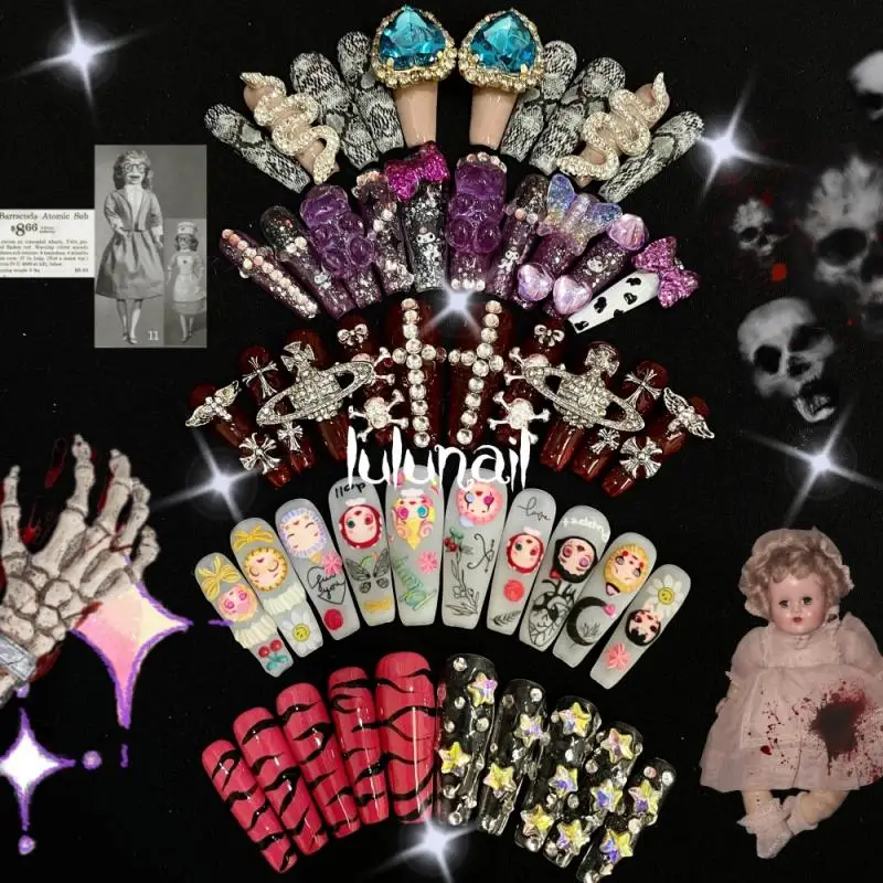 

Diy New y2k Skeleton star zebra snake Cartoon Dolls Handmade Three-Dimensional Nail Patch Anime Toy for Girls Toys Gift