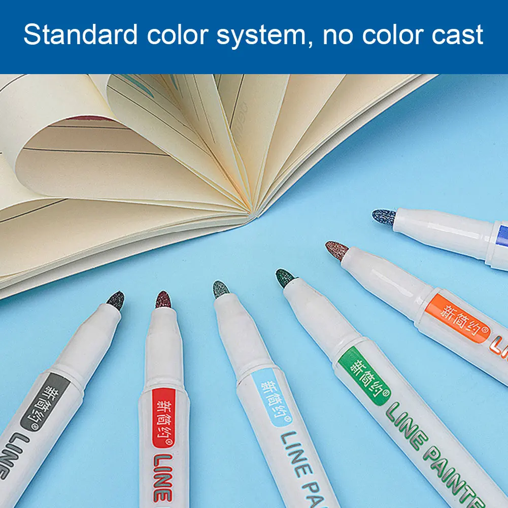 

12 Colors Double Line Marker On Paper Paint Permanent Pen DIY Outline For Writing School Drawing Gift Cards Portable Greeting