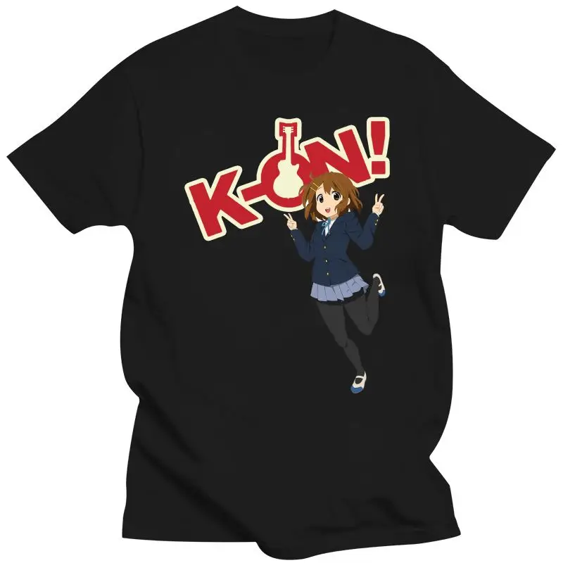 

Новые винтажные футболки K-on Yui Hirasawa для мужчин, футболки из чистого хлопка с круглым вырезом, футболки с японским аниме музыкой и коротким ру...