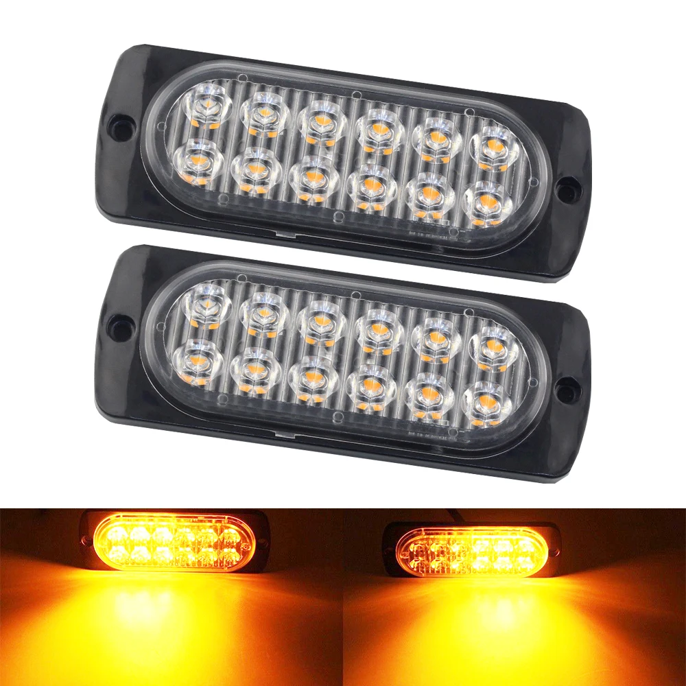

Aluminum Led Strobe Warning Light Strobe Grille Flashing Lightbar Truck Car Beacon Lamp Amber Traffic Light 12V 24V Car Light