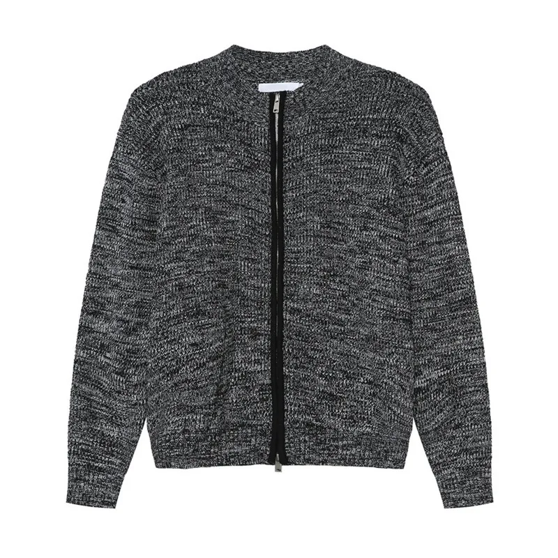 SYUHGFA нишевый дизайн мужской кардиган однотонный с круглым воротником