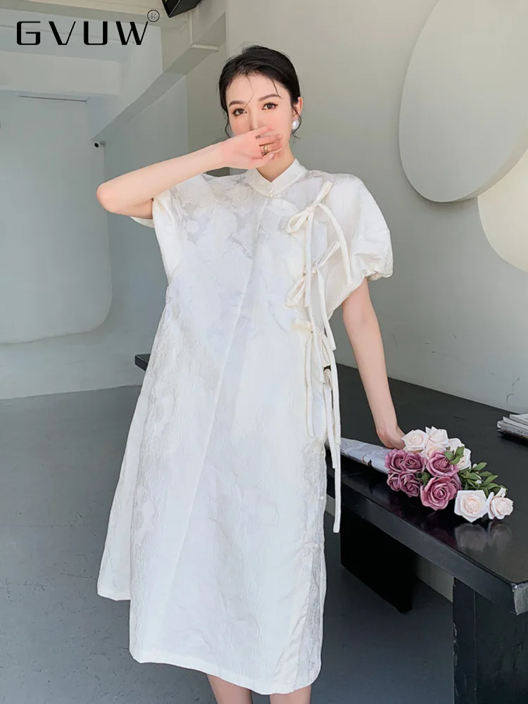 Женское платье с воротником-стойкой GVUW однотонное Бандажное до середины икры