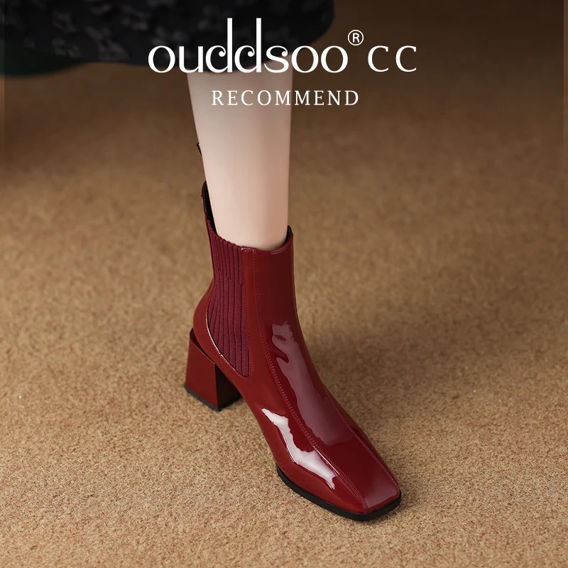 Ботильоны женские ODS из натуральной лакированной кожи