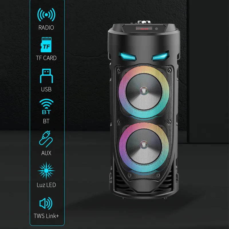 

30W Portable Bluetooth Speaker Wireless Column Big Power Stereo Subwoofer Bass Party Speakers with Microphone Family Karaoke USB