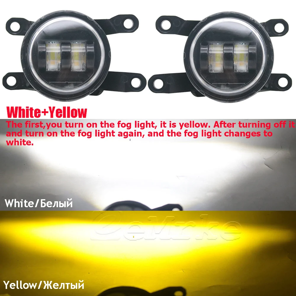 

Комплект/2 шт., белые/желтые светодиодные противотуманные фары DRL для Toyota Corolla Cross Hybird 2020 2021 2022 2023-2025 с прозрачными линзами Plug and Play
