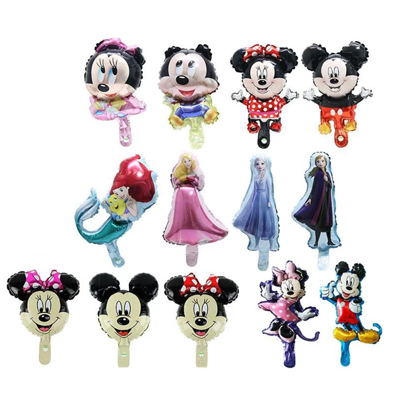 

100Pcs Mini Mickey Aluminum Foil Balloons Minnie Mouse Head Helium Globos Baby Shower Birthday Theme Party Decoration Ball Gift