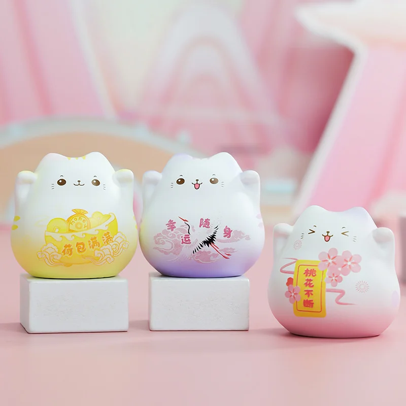 Креативная счастливая кошка искусственная полимерная кукла домашние поделки