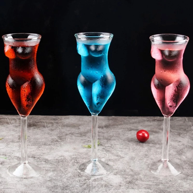 

Naked Girl Body Shape Wine Glass Cup Creative Transparent Body Champagne Glass Cups Borosilicate Female Goblet for Night Bar