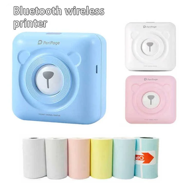 

Peripage A6 Mini Bluetooth wireless paper photo printer thermal label portable hand account printing USB free paper
