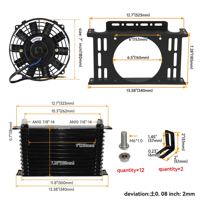 Универсальный 13-рядный масляный радиатор AN10 80 °C Адаптер фильтра термостата 3/4x16UNF