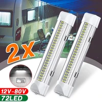 124pcs 72 led bar car interior white strip light car interior lamp with onoff switch van cabin lorry truck camper boat camper