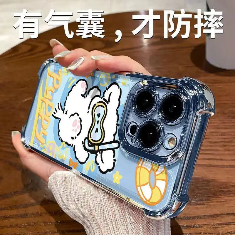 Trendy Diving Puppy Plating Case For vivo V29e Y200 V27 S16 T1 S15 V25 V23 S12 Y38 Y28 Y03 Y17s Y78 Y36 Y27 4G 5G Cover