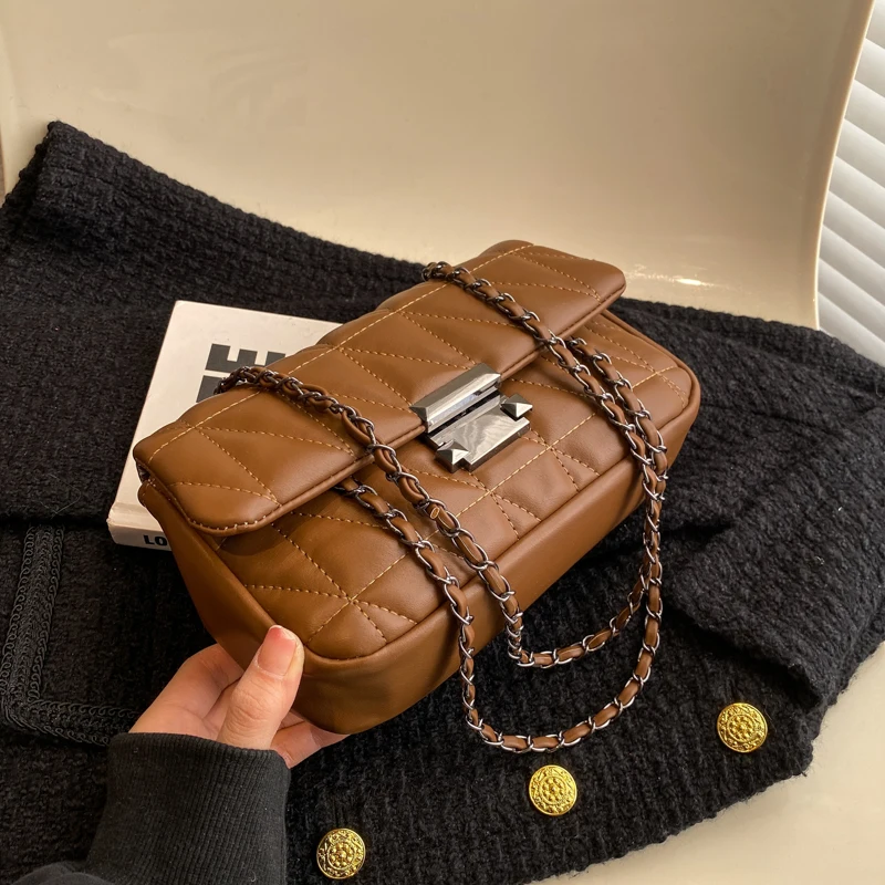 Vintage Brand Designer Chain Handbag Purses For Women Shoulder Crossbody Bag 2023 New Ladies Messenger Vintage Bags High Quality