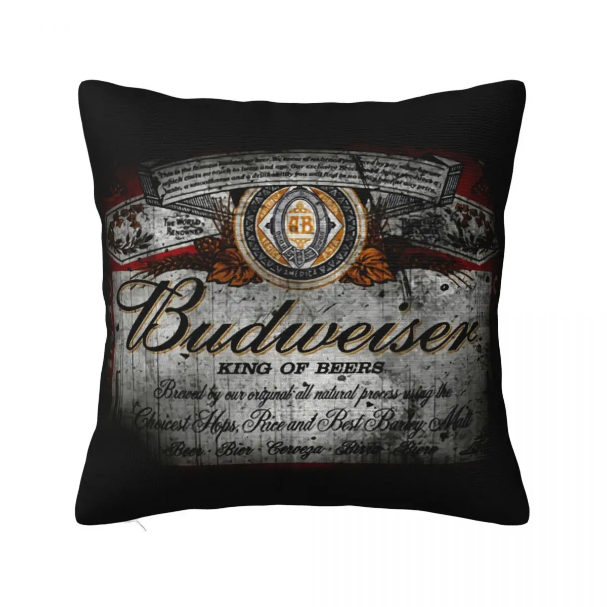 Budweiser Beer Ships Fast High Quality Farmhouse 2021 3D New Design Discount Hip-Hop Pillow Case