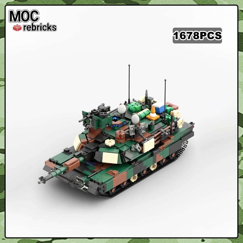 MOC WW2 US Military M1A2 Abrams SEP V2 Основный боевой танк Строительный блок Модель